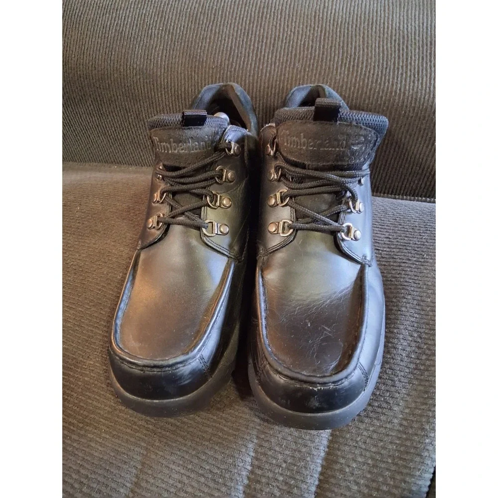 Timberland Black Leather Laceup Hiking Casual Shoe Mens 11.5M‎